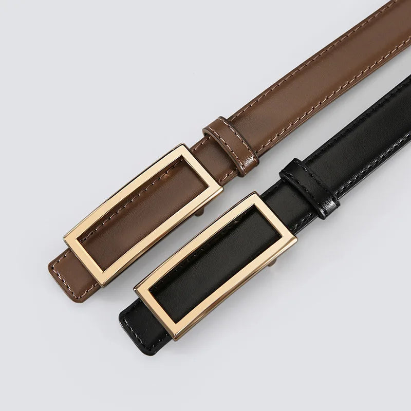 Women's Belt for Jeans  Leather Luxury Brand Buckle Belt