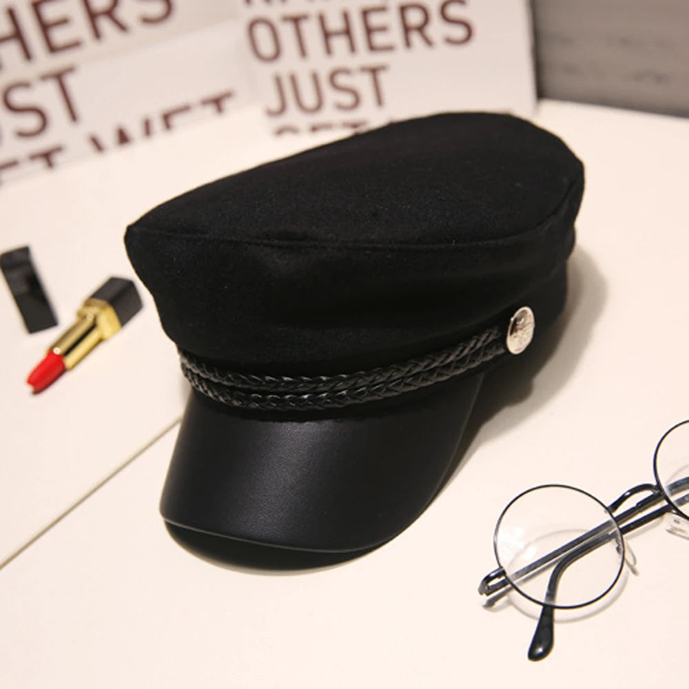 Women Men Octagonal Hat Beret Caps Sailor Hats