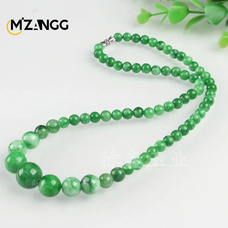 Natural Jade Dry Green Bracelet Necklace Hand-carved