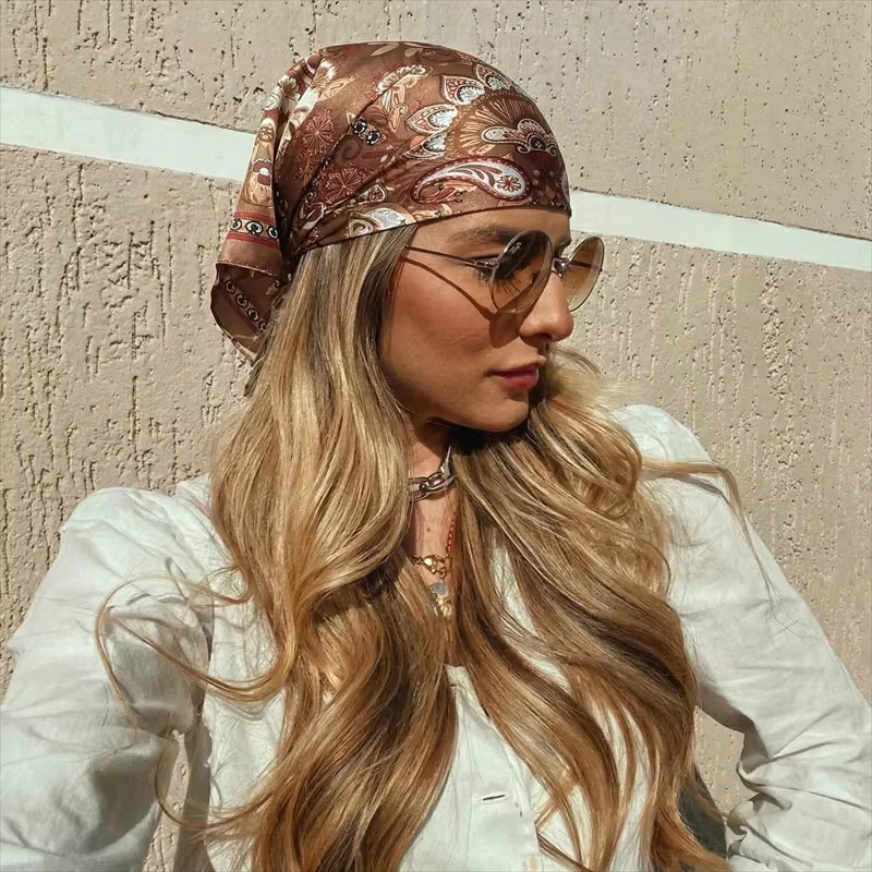 Scarves for Women Shawl Print Satin Scarf