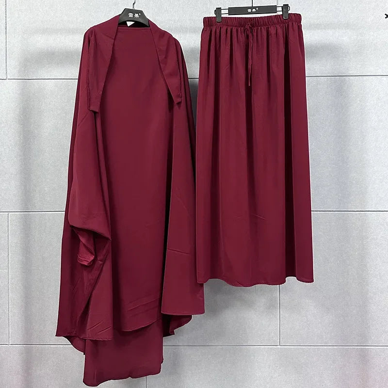 Ramadan Abayas Sets  2 Piece Set Women Hijab Dress Prayer Garment