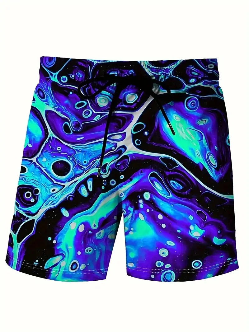 Men's Beach Pants Red Dragon 3D Printed