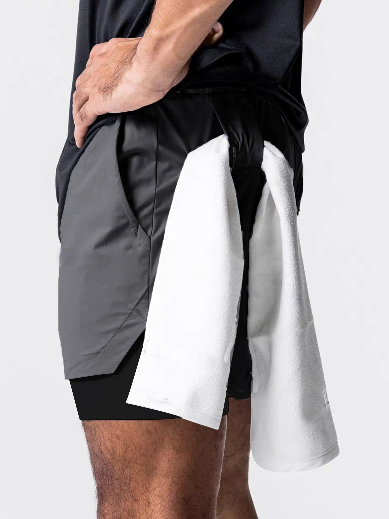 Sports shorts for men, double layeredtic