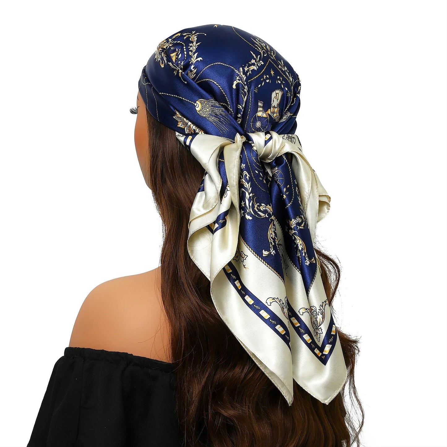 Head Scarf for Women Luxury Brand Satin Bandana