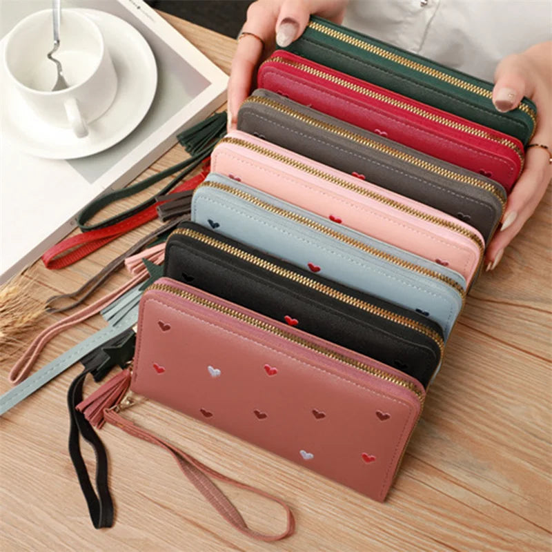Women Long Wallets Purses Luxury Love Heart Wallets
