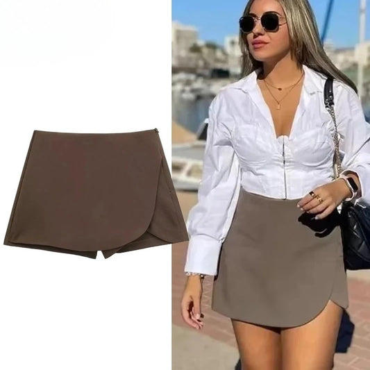 High Waist Brown Skirt Pants Stylish Pink Black Mini Skirt