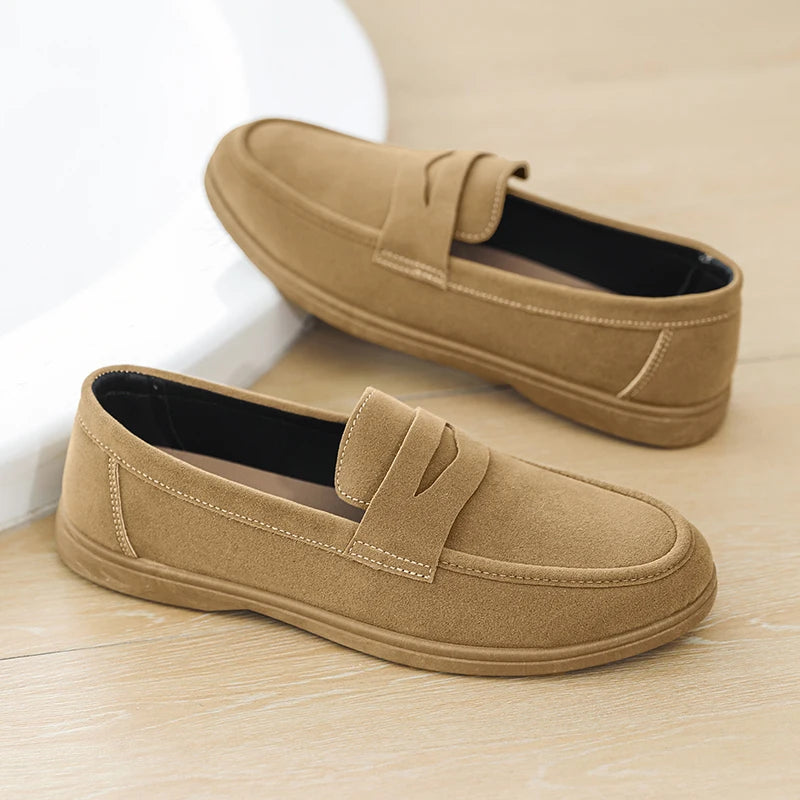 Suede Leather Mens Loafers Lightweight
