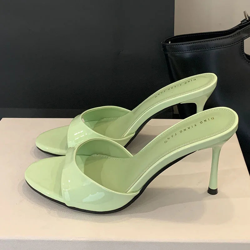 Women Slippers Stiletto Heels Shoes Round Toe Ladies High Heels Pumps Shoes