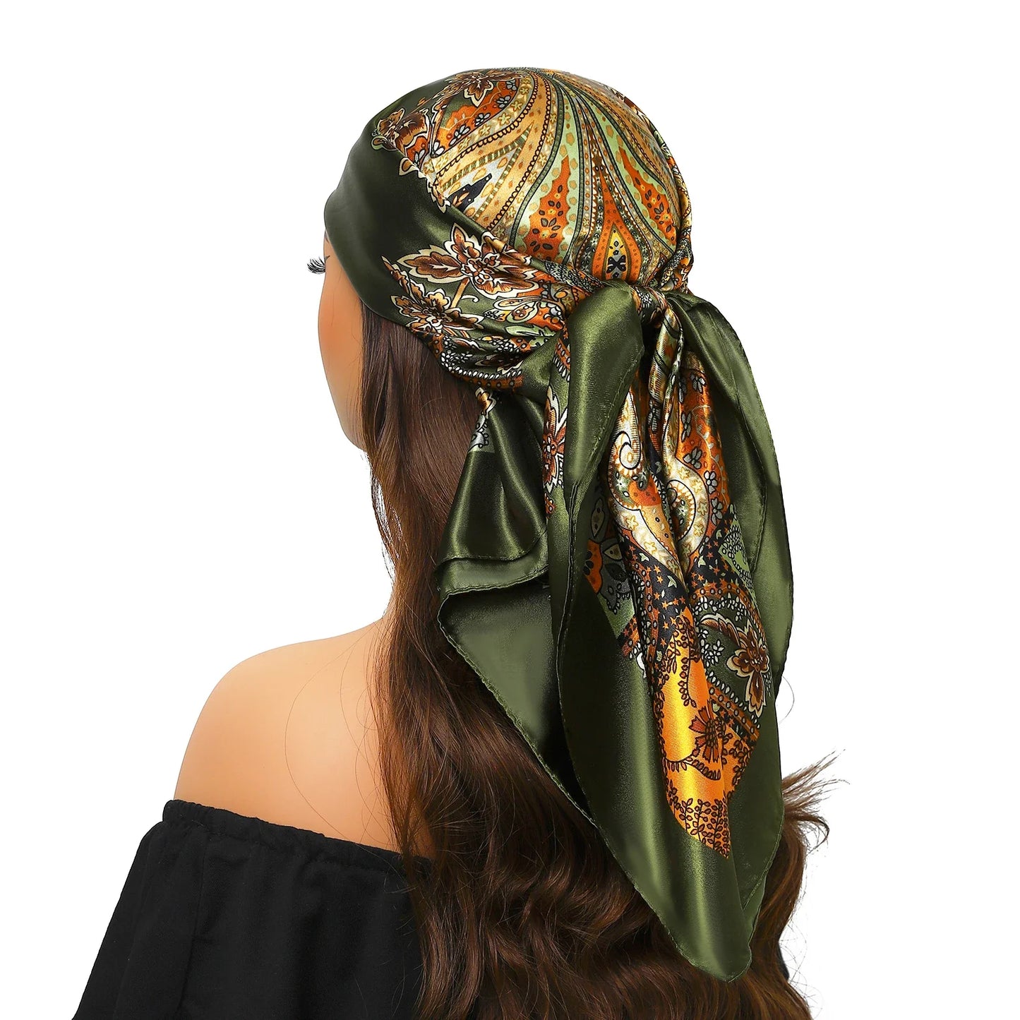 Head Scarf for Women Luxury Brand Satin Bandana
