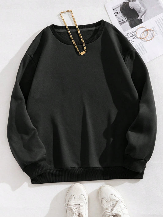 Woman Sweatshirt Casual Solid Color All-Match Clothing