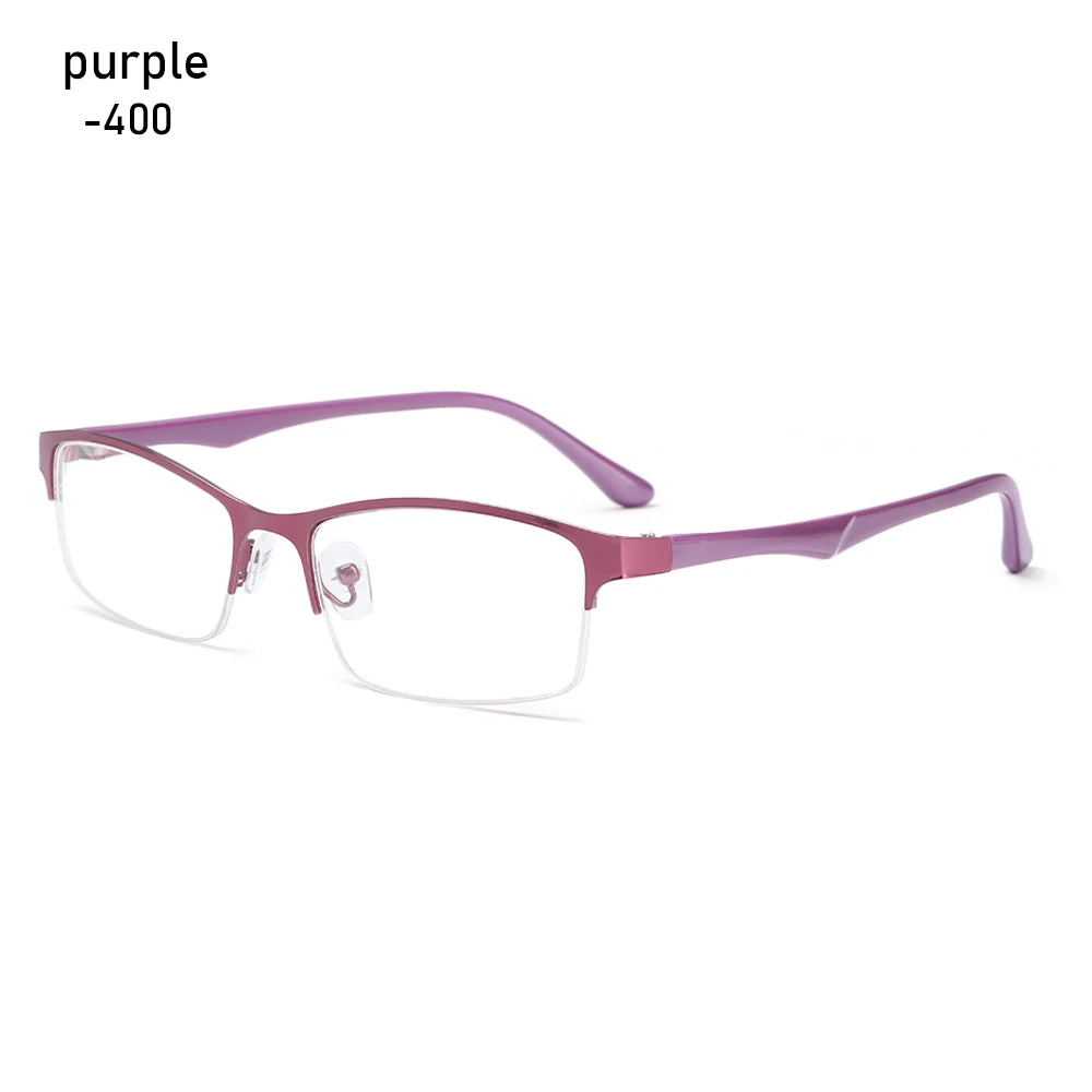 Women Half Frame Optical Computer Goggles Short-sighted Eyewear
