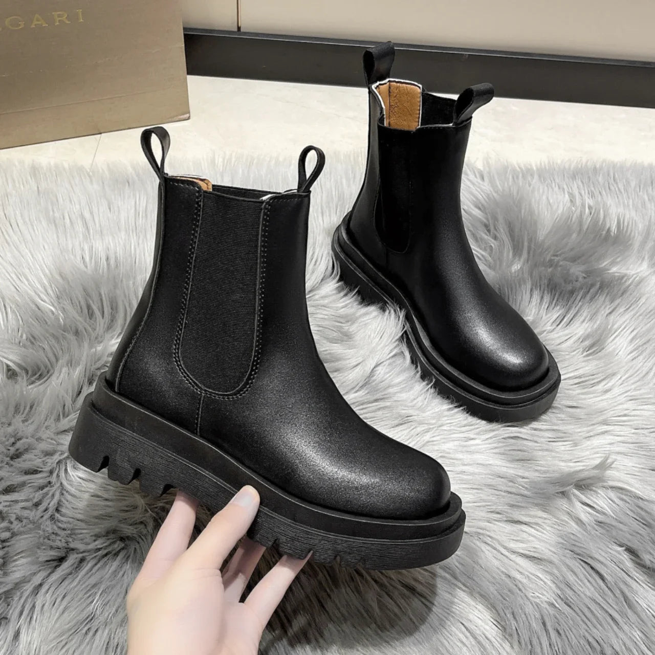 Women Boots Hot Luxury Thick Sole Chelsea Boots