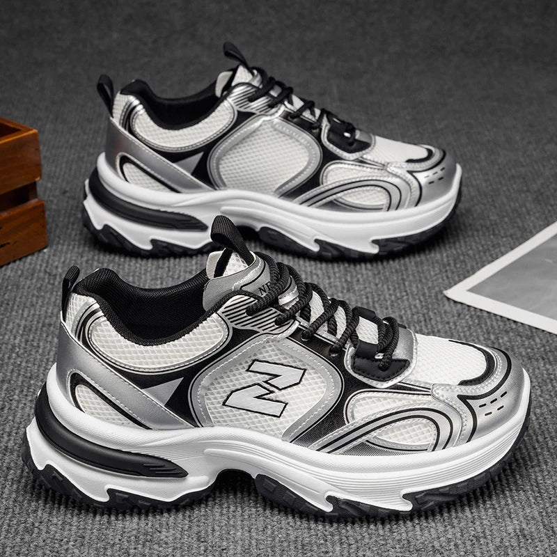 Sneakers, Men's Casual Sports Shoes, Round, with Lace-up Design