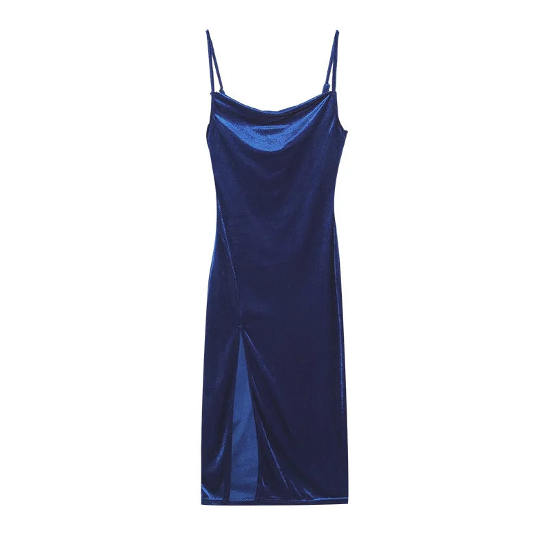 fashion sexy slim fit slit suspender dress