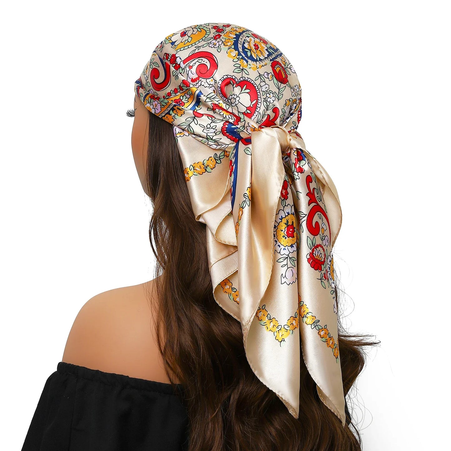 Head Scarf for Women Luxury Brand Satin Bandana