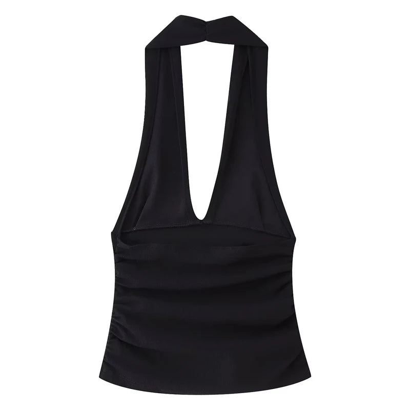 Women's Two Pieces Set Sexy Backless Halter Top Summer Set
