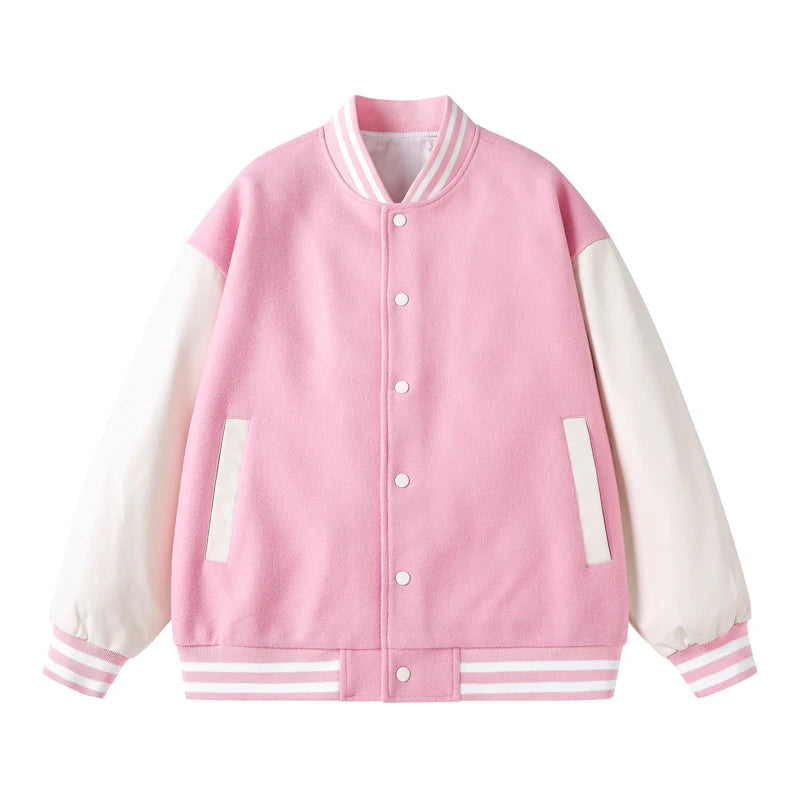 Varsity Jackets Button Leather Sleeve Men Custom Logo