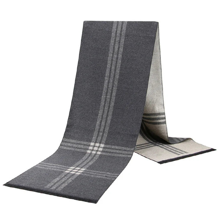 Cashmere Shawl Luxury Brand Scarf Soft Keep Warm Outdoor Grey Knit Neckerchief