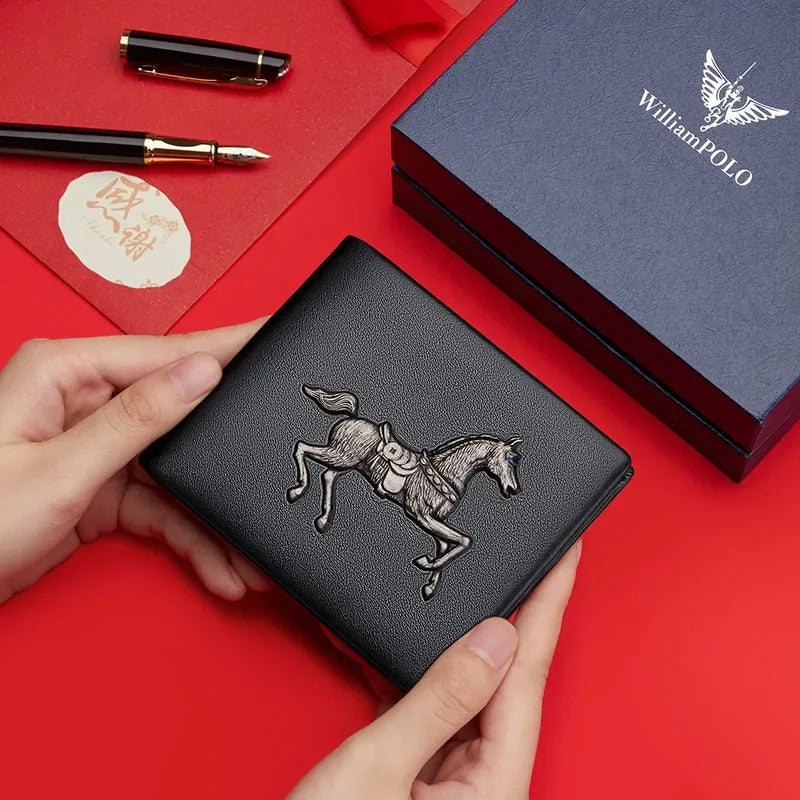 Men's Wallet Men's Short Genuine Leather