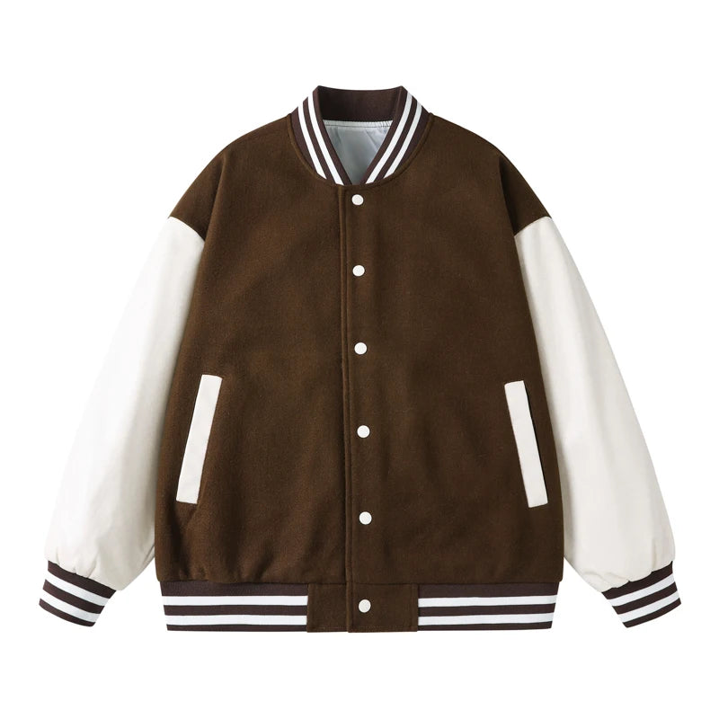 Varsity Jackets Button Leather Sleeve Men Custom Logo