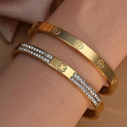 Cross Screwdriver Stainless Steel Zircon Bracelet.