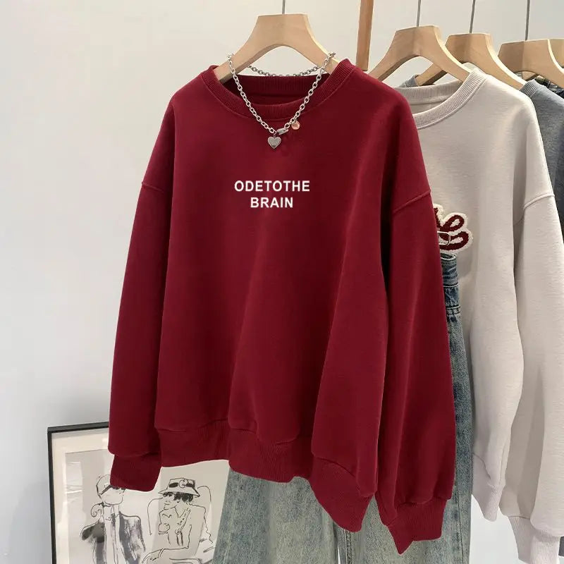 Loose Casual Simple Letter Printed Top