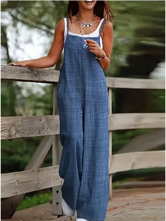 Women's Sleeveless Jumpsuit with Suspender