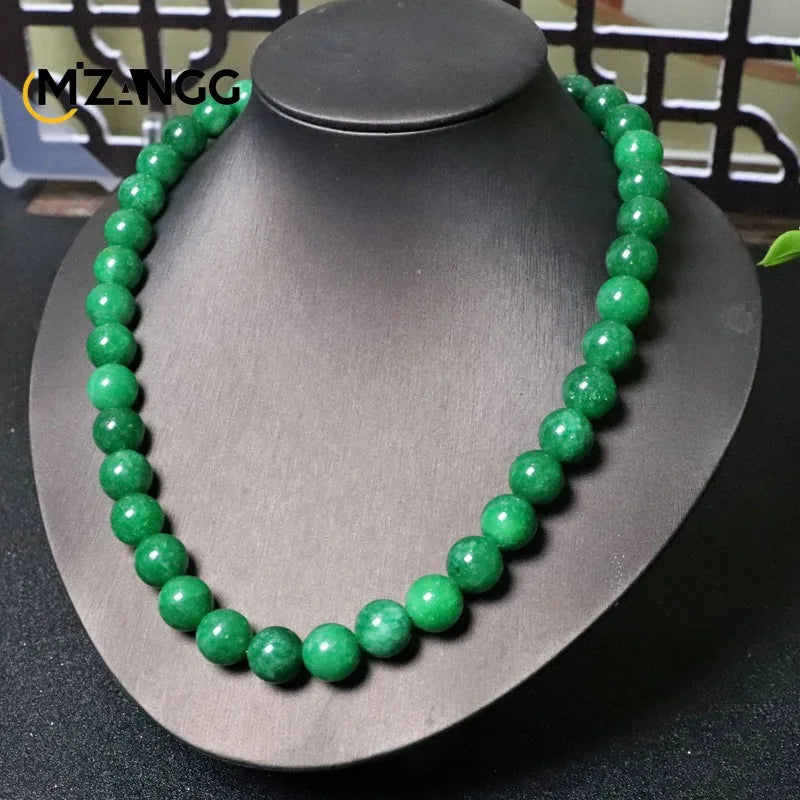 Natural Jade Dry Green Bracelet Necklace Hand-carved