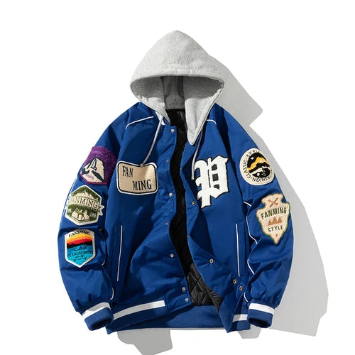 Winter Varsity Jacket Men Women Letter Badge American Baseball Jacket Street Fashion