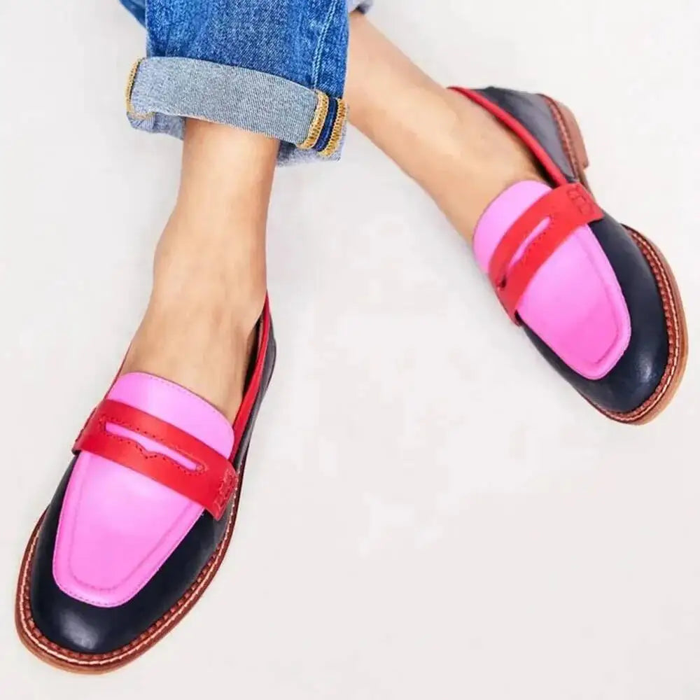 Women's Casual Loafers Round Toe Low Heel Shoes