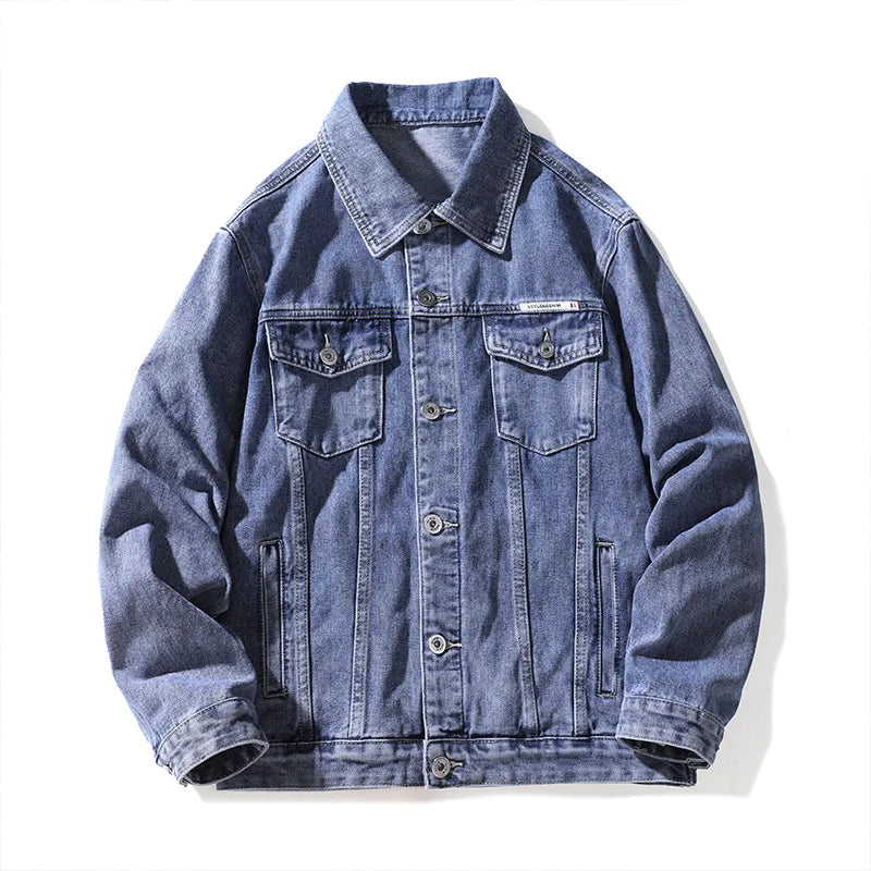 Men's Denim Jacket Falling Shoulder Pocket  Fashion Denim Shirts