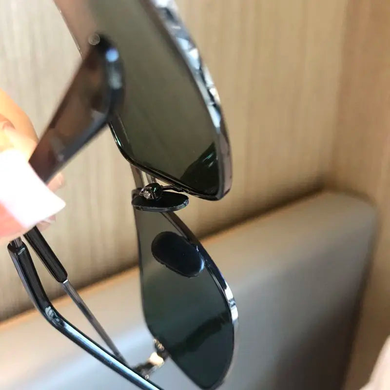 Sunglasses For Men Crystal Glass Metal High-quality Double Beams