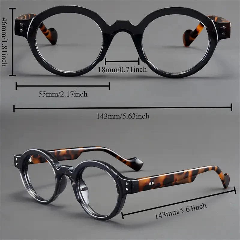 A set of 2 vintage round and square reading glasses