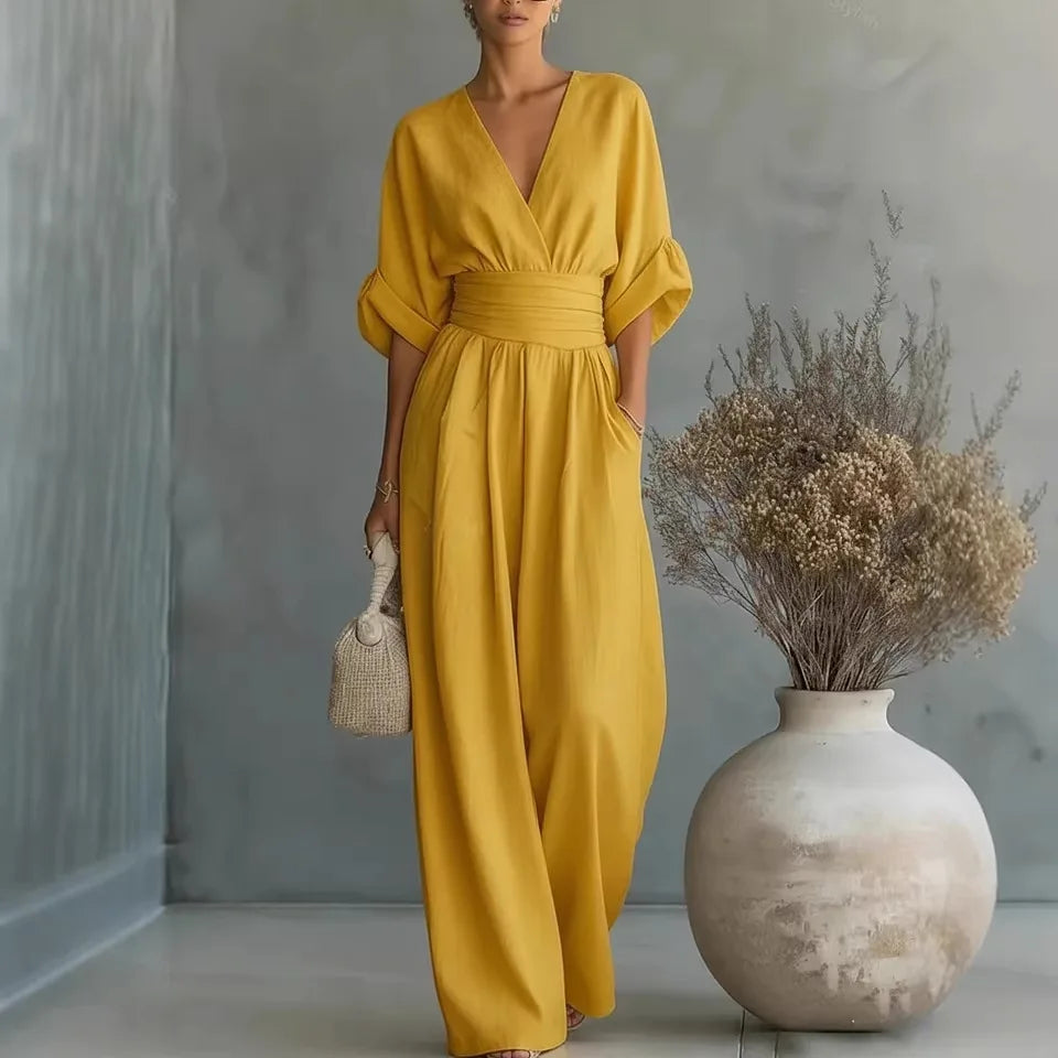 Women's Jumpsuit  High Waist V-neck  Casual Daily Business Rompers