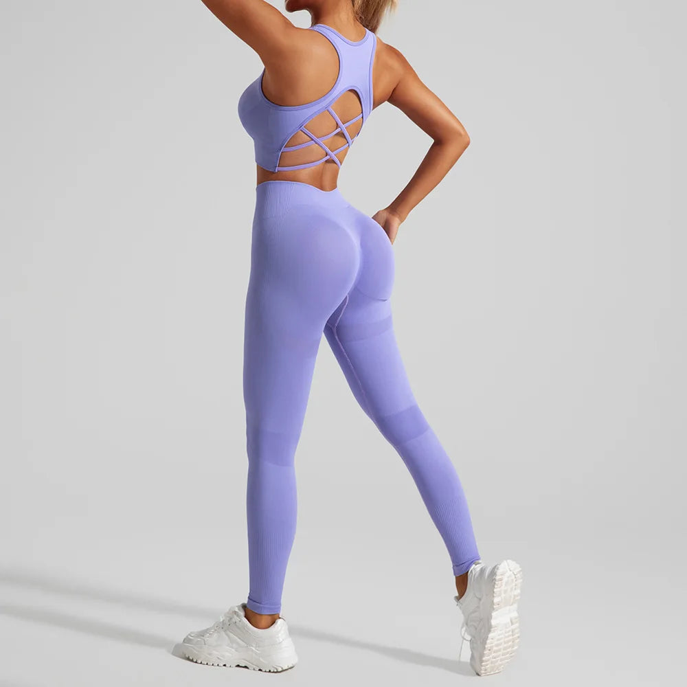 Women's Workout Set 2 Piece, High Impact Sports Bra and High Waist Leggings