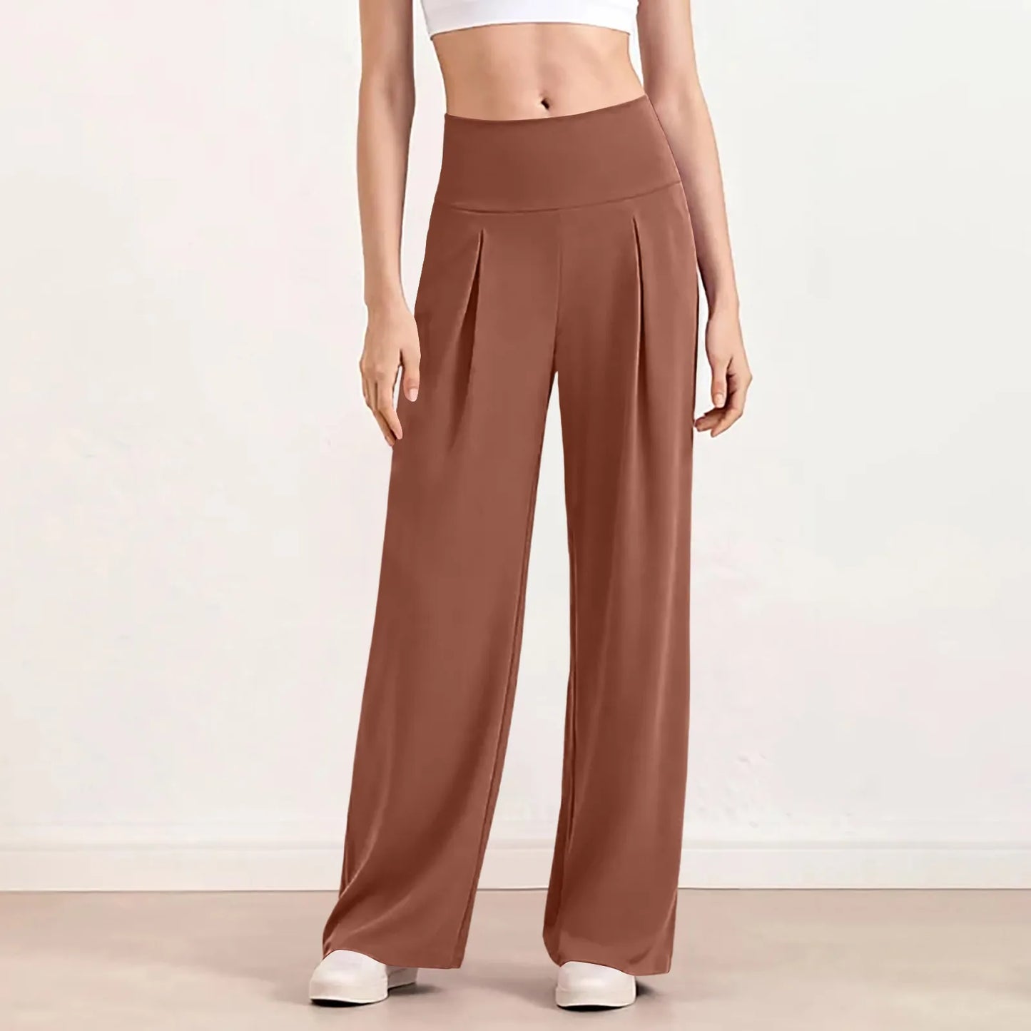 Women's Wide Leg Sports Pants  Comfortable Elastic Wide Leg Pants
