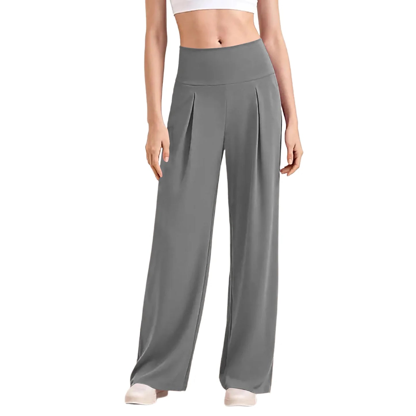 Women's Wide Leg Sports Pants  Comfortable Elastic Wide Leg Pants