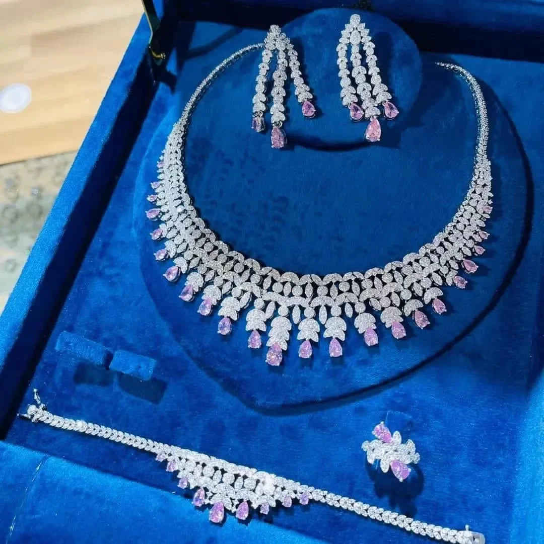 Cubic Zirconia Bridal Wedding Jewelry Set