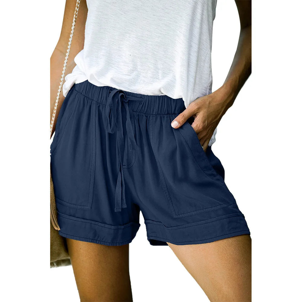 Casual Shorts for Women High Waisted Lace Up Wide Leg Pants