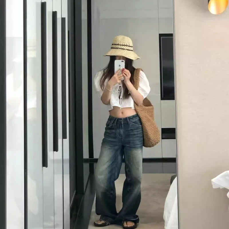 Ladies Floppy Straw Hats Wide Brim Beach Foldable Straw Sun Cap