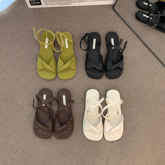 Women's Sandals Flat Rubber Sole Comfortable Sandals Breathable Fashion