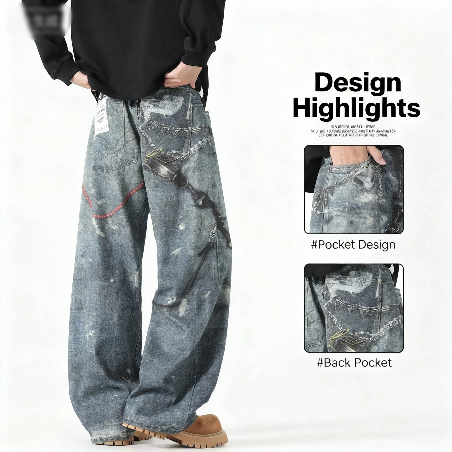Men's Loose Wide-Leg Pants,