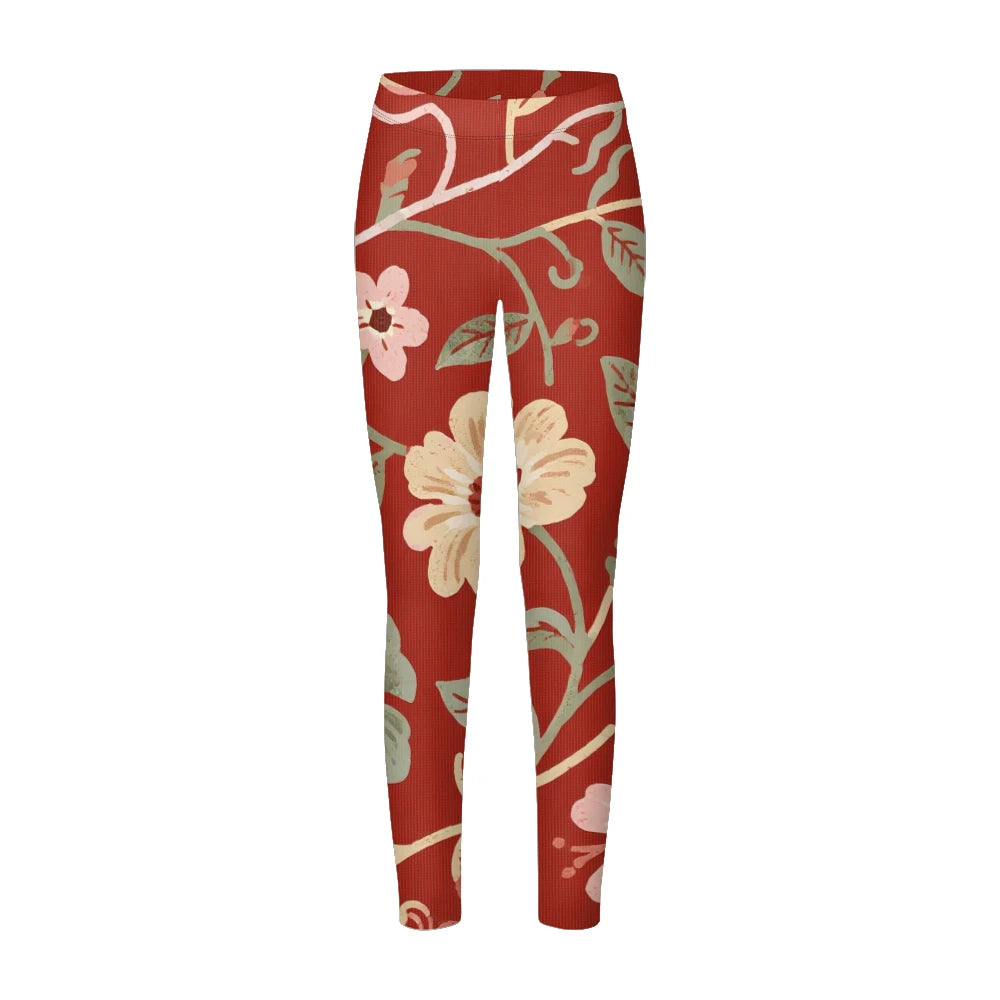 Women's High-Waisted Leggings with Botanical Print