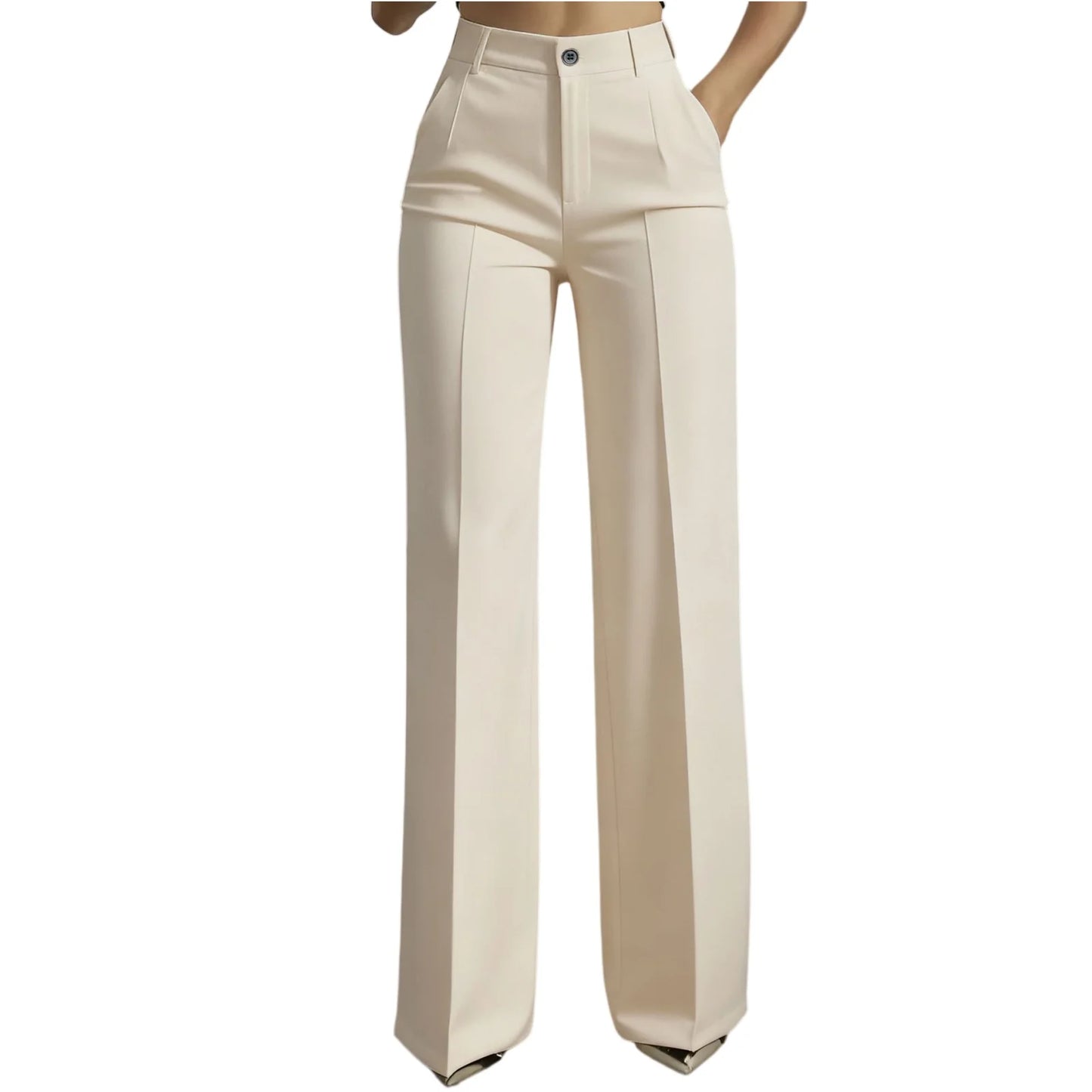 Women's High Waist Pants Drapey Straight-Leg Minimalist Blazer Pants