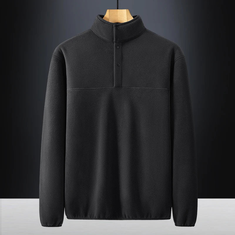 Men Sweatshirt Turtleneck Half Button