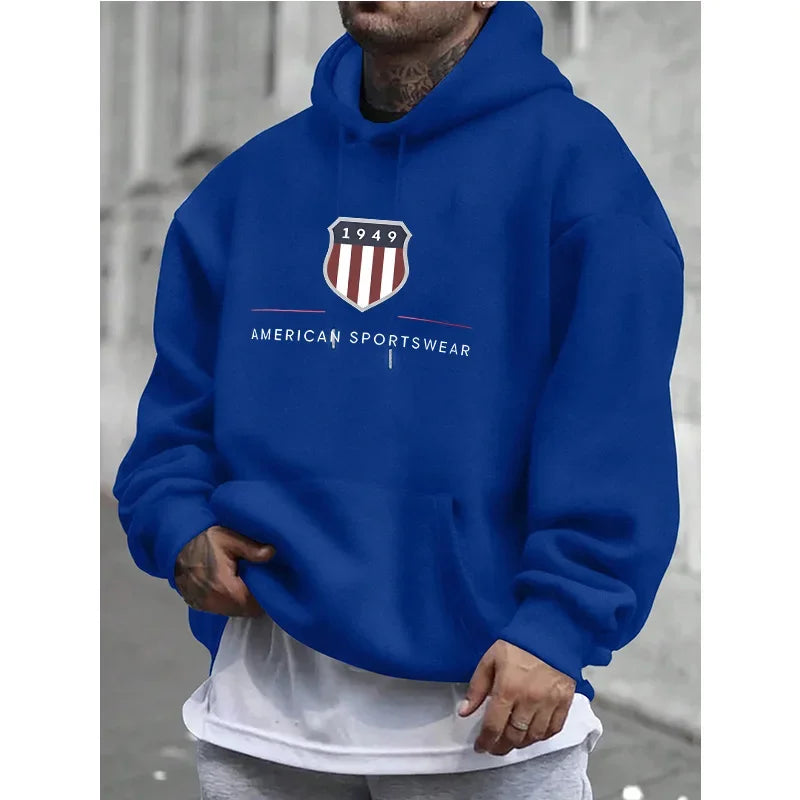 men's warm sweatshirt,urban fashion, casual, loose and fresh