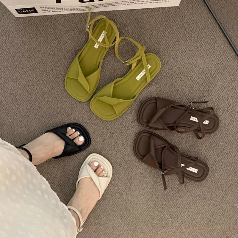 Women's Sandals Flat Rubber Sole Comfortable Sandals Breathable Fashion