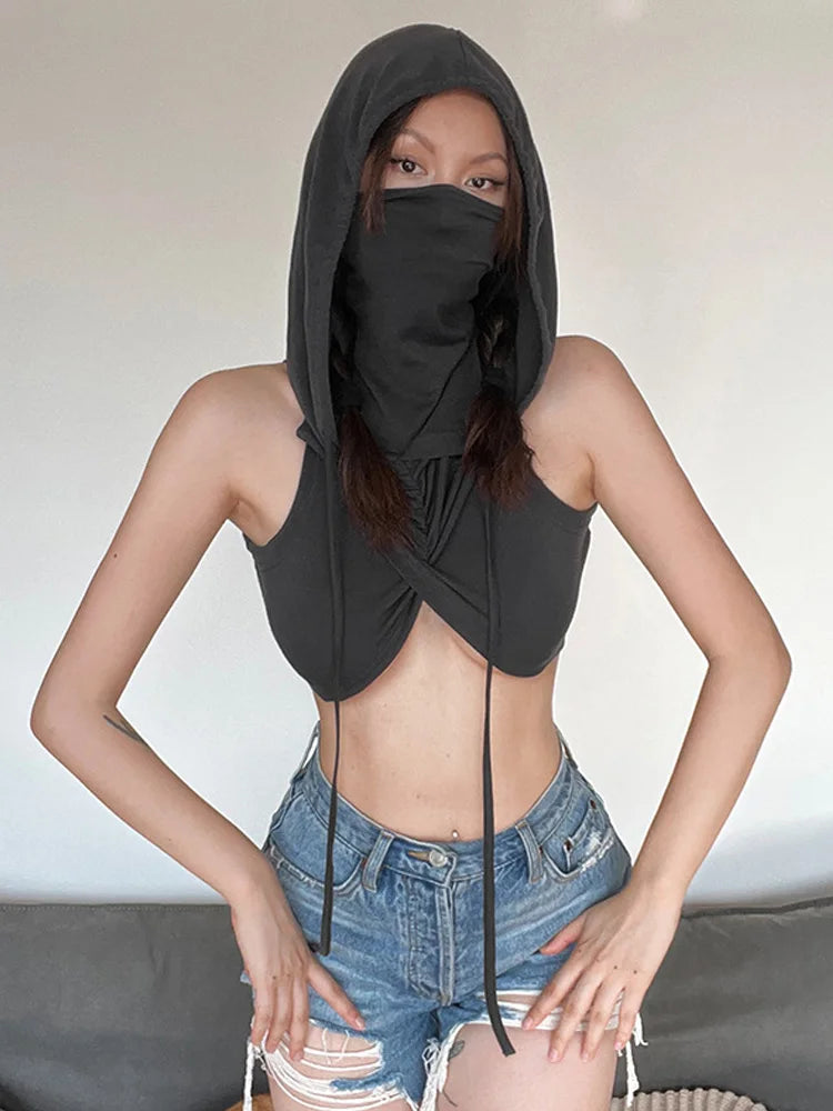 Hooded Soild Silm Sexy Tanks For Women