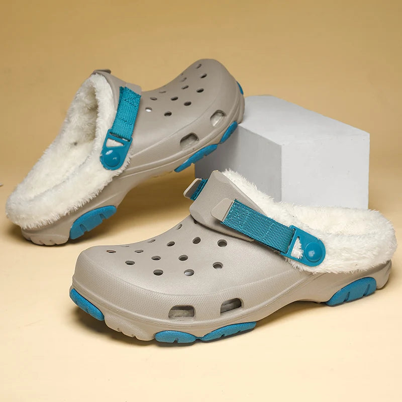 Men Slippers  Waterproof Soft and Comfortable Velvet Couple Non-Slip Wear-resistant slides