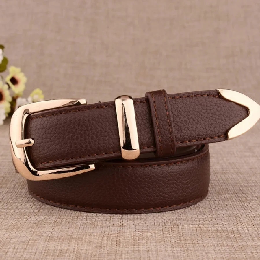 Women's Trousers Belt  Leather Trend White Belt